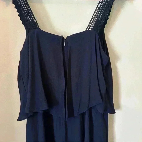 Anthropologie Maeve Navy Blue Crochet Tiered Layered Tisana Dress - Picture 5 of 9